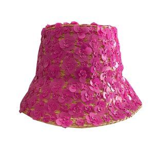 Kate Spade Daisy Pink Sequin Flower Straw Hat